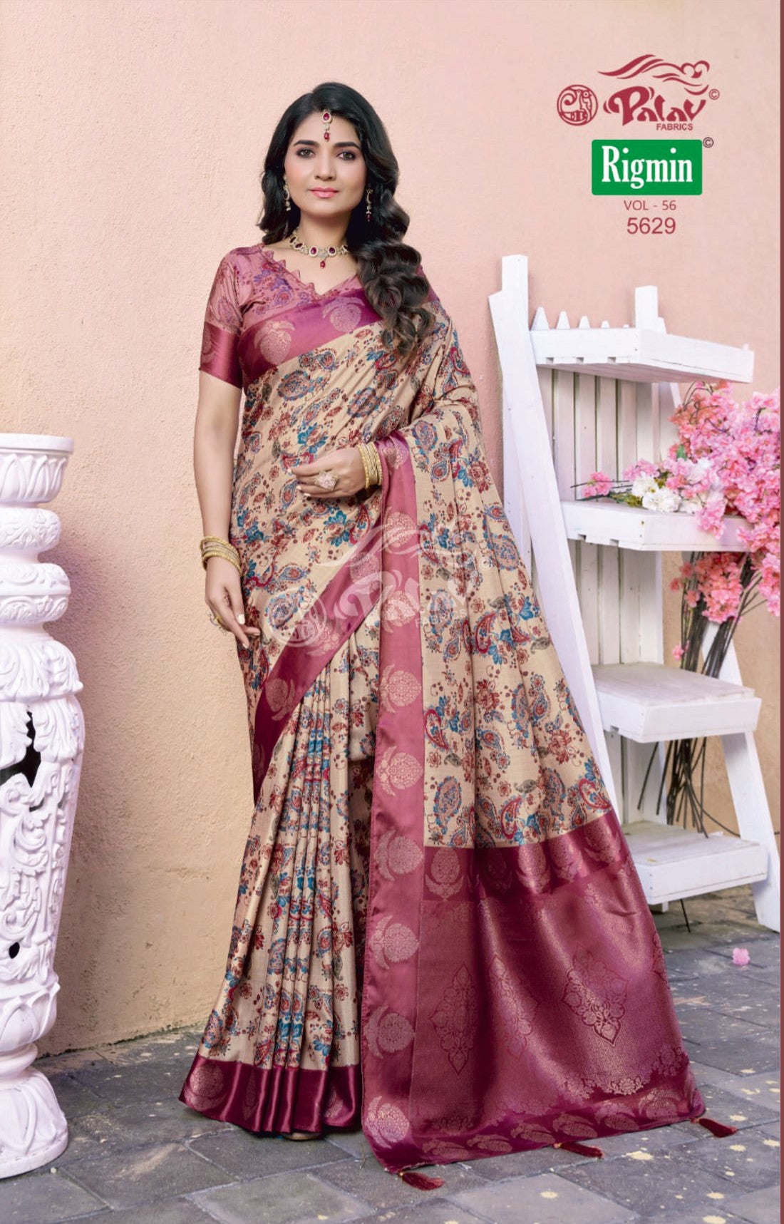 Palav Fabrics Rigmin Vol-56 Fancy Print Saree Set – 12 Pcs -M.R. Saree Emporium