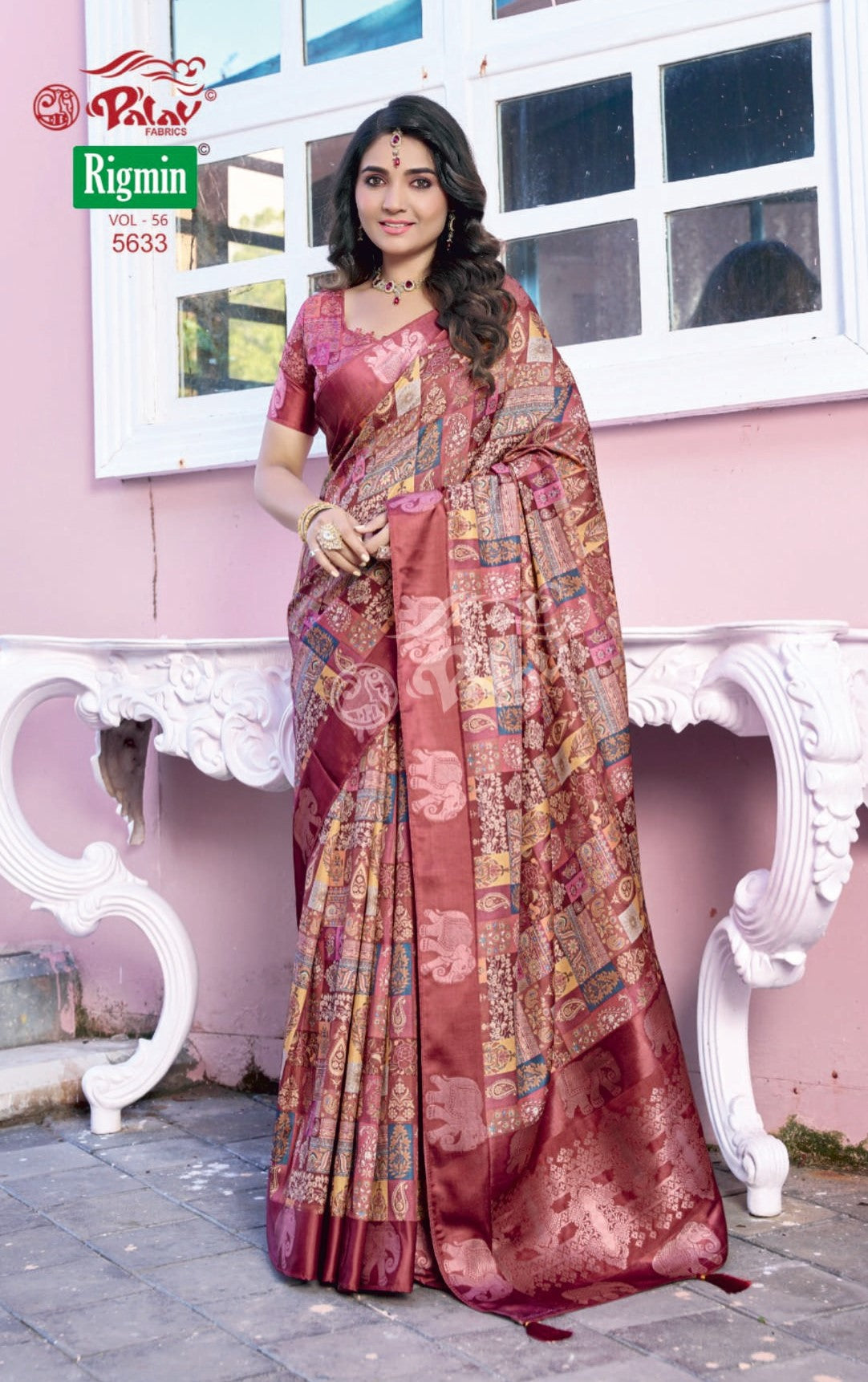 Palav Fabrics Rigmin Vol-56 Fancy Print Saree Set – 12 Pcs -M.R. Saree Emporium