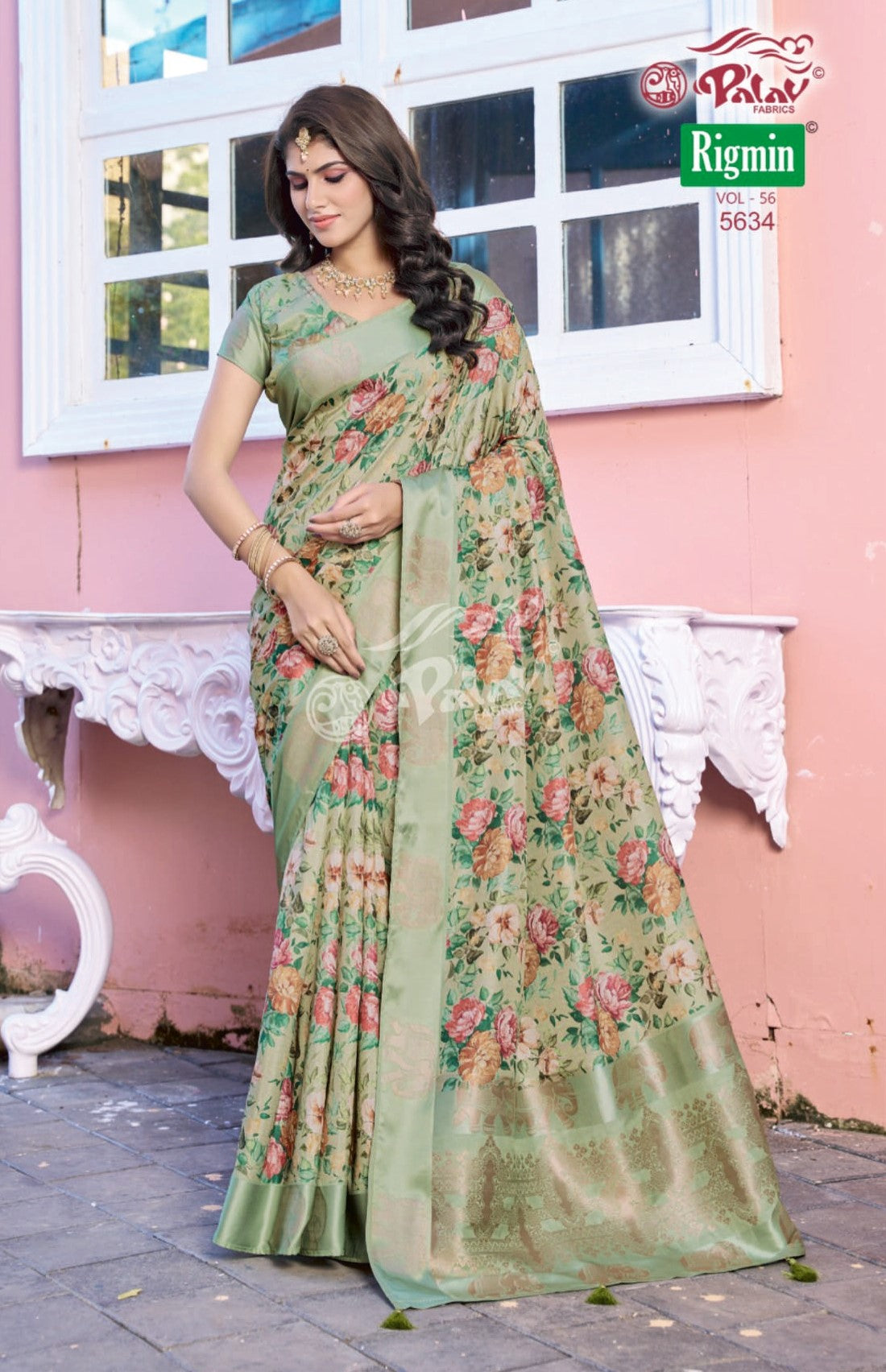 Palav Fabrics Rigmin Vol-56 Fancy Print Saree Set – 12 Pcs -M.R. Saree Emporium