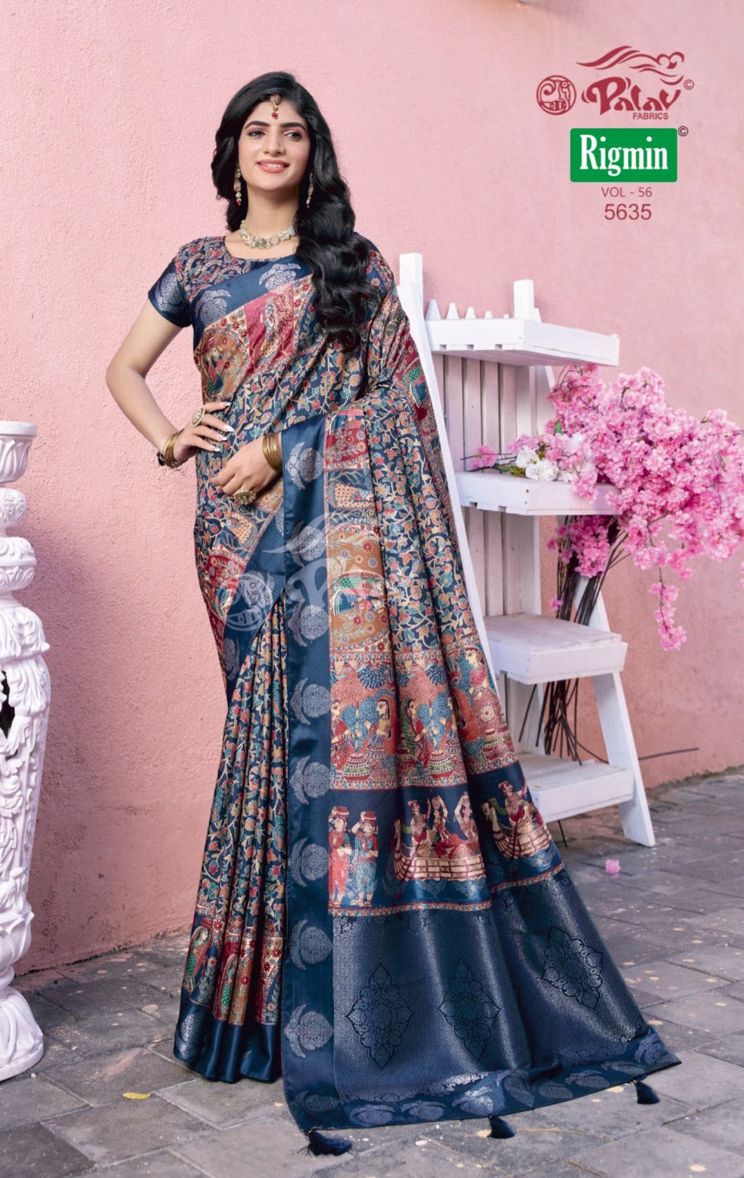 Palav Fabrics Rigmin Vol-56 Fancy Print Saree Set – 12 Pcs -M.R. Saree Emporium