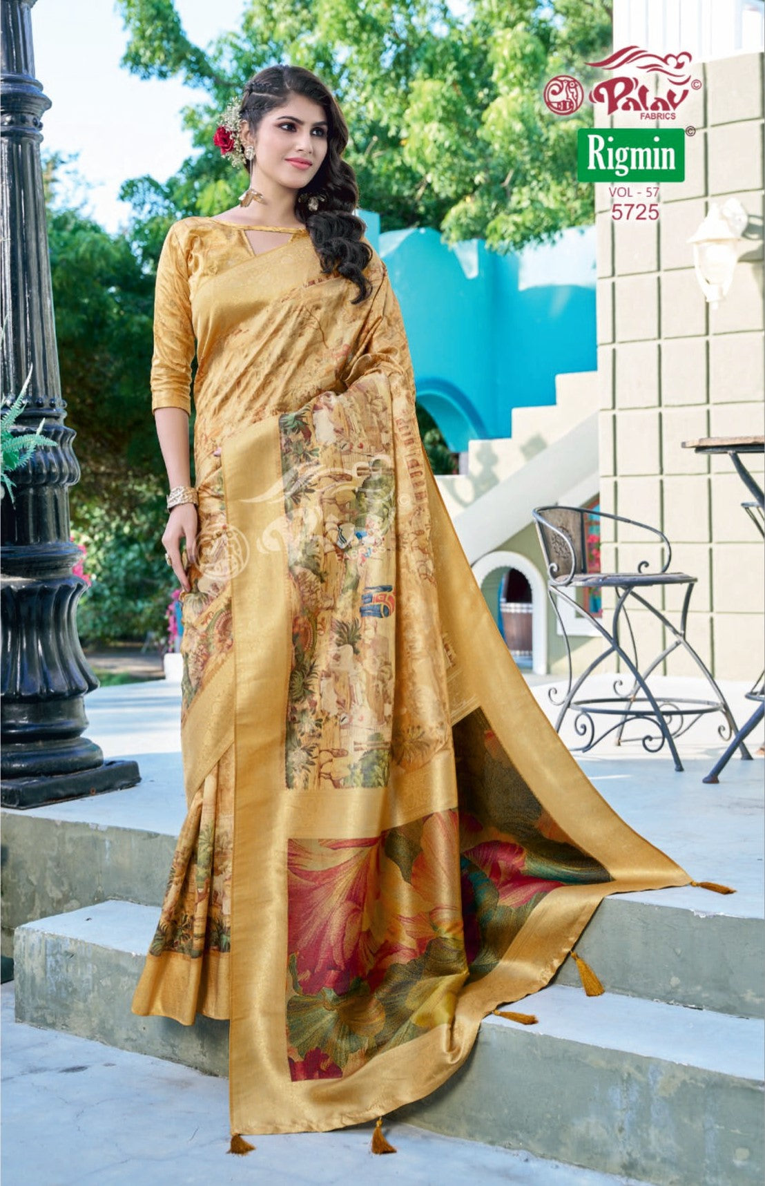 Palav Fabrics Rigmin Vol-57 Silk Digital Fancy Print Saree Set – 12 Pcs -M.R. Saree Emporium