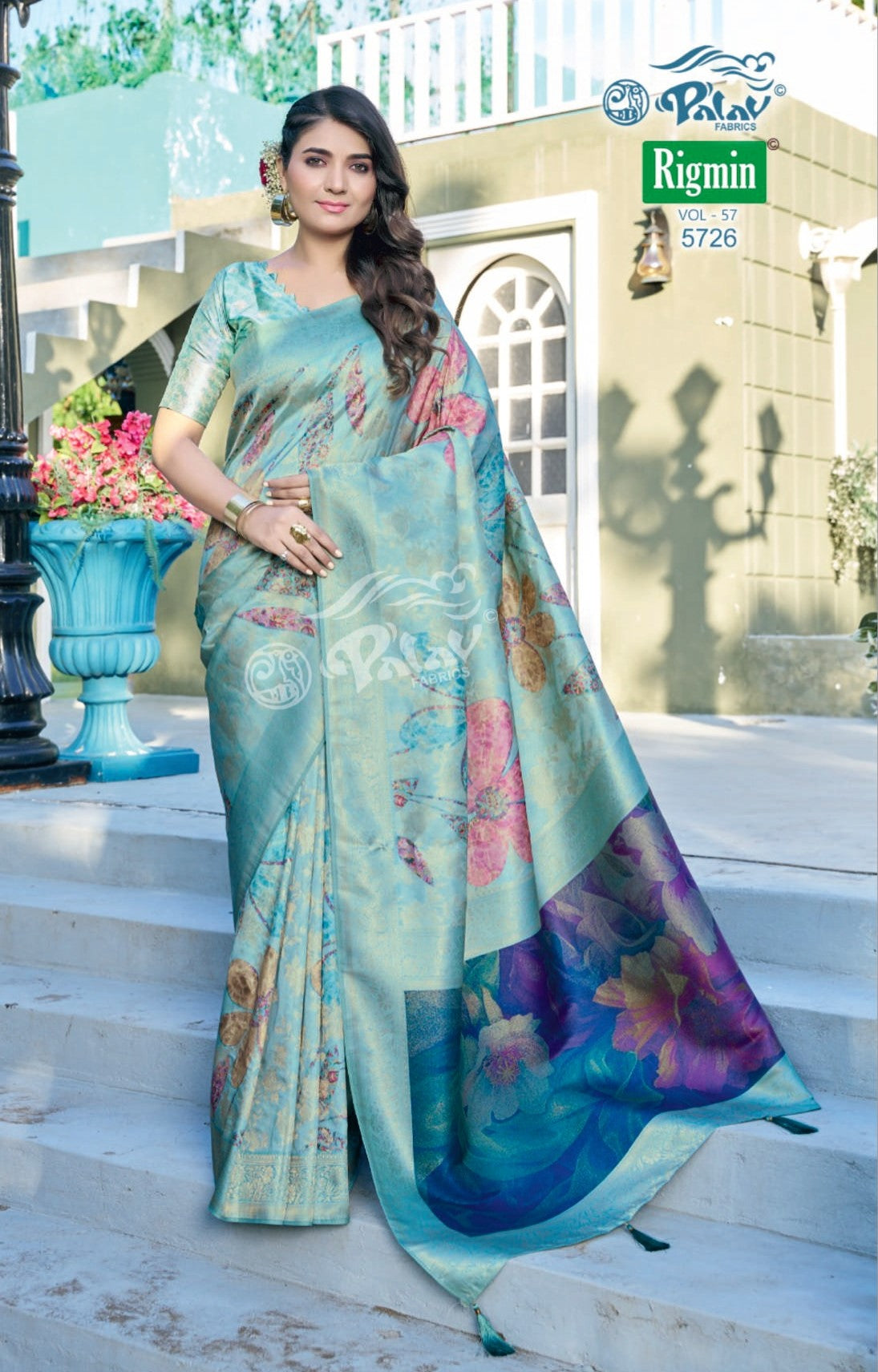 Palav Fabrics Rigmin Vol-57 Silk Digital Fancy Print Saree Set – 12 Pcs -M.R. Saree Emporium