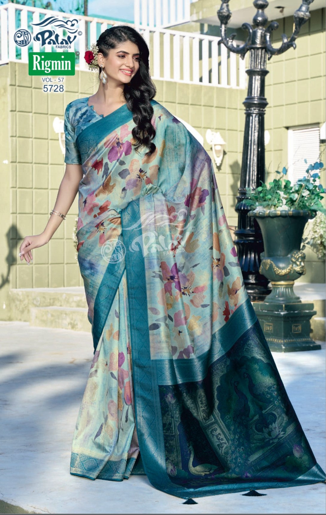 Palav Fabrics Rigmin Vol-57 Silk Digital Fancy Print Saree Set – 12 Pcs -M.R. Saree Emporium