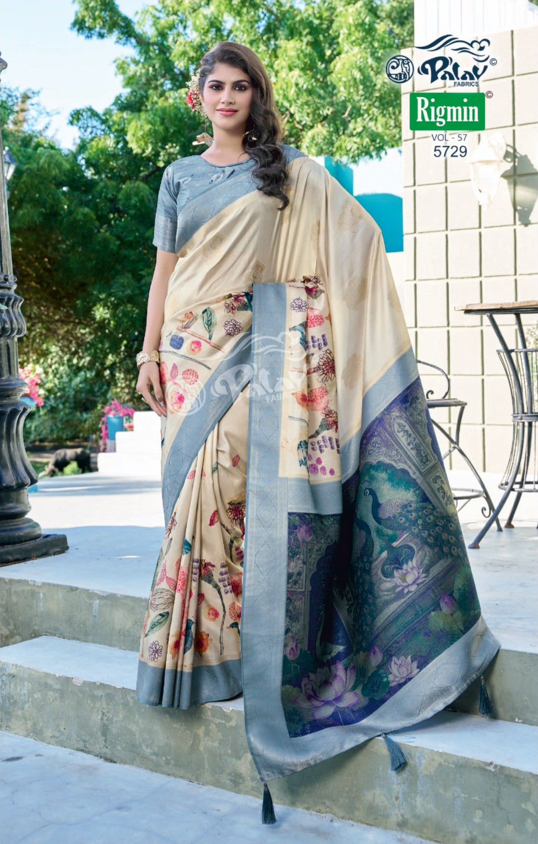 Palav Fabrics Rigmin Vol-57 Silk Digital Fancy Print Saree Set – 12 Pcs -M.R. Saree Emporium