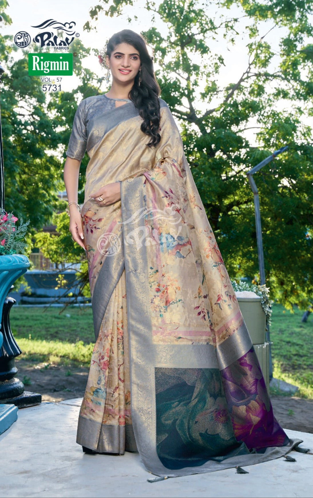 Palav Fabrics Rigmin Vol-57 Silk Digital Fancy Print Saree Set – 12 Pcs -M.R. Saree Emporium