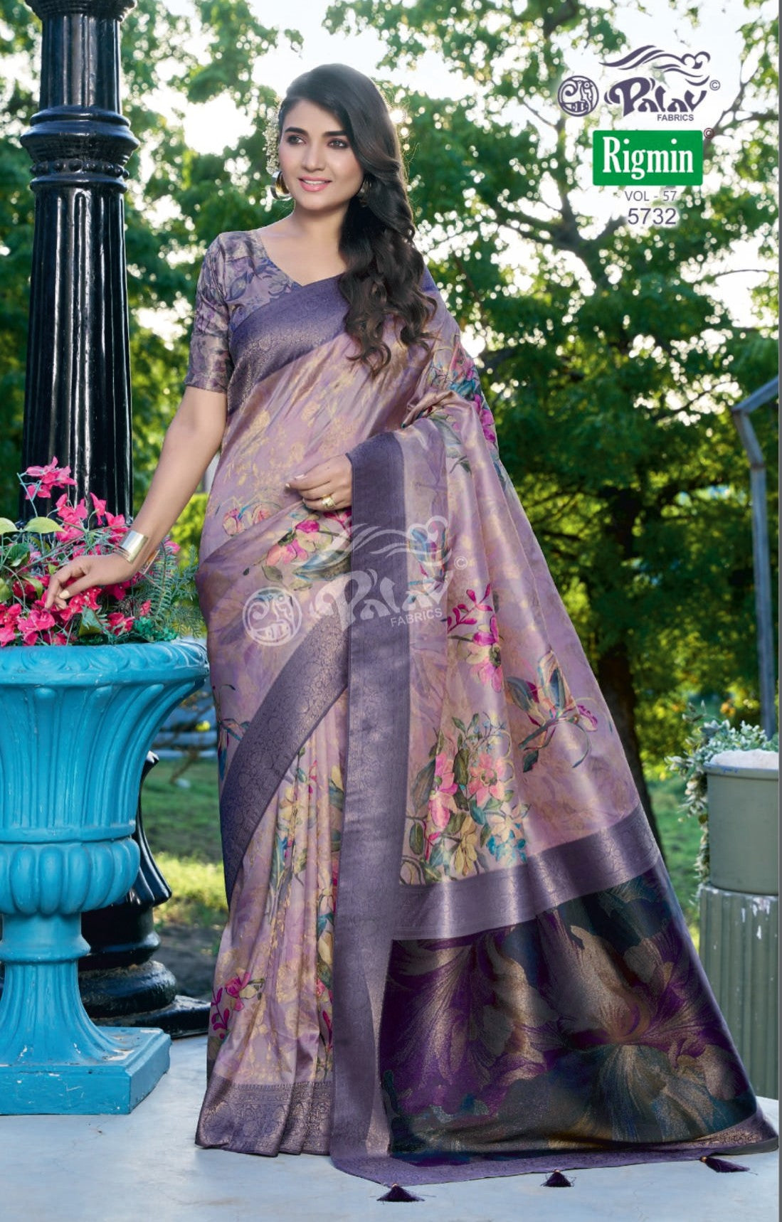 Palav Fabrics Rigmin Vol-57 Silk Digital Fancy Print Saree Set – 12 Pcs -M.R. Saree Emporium