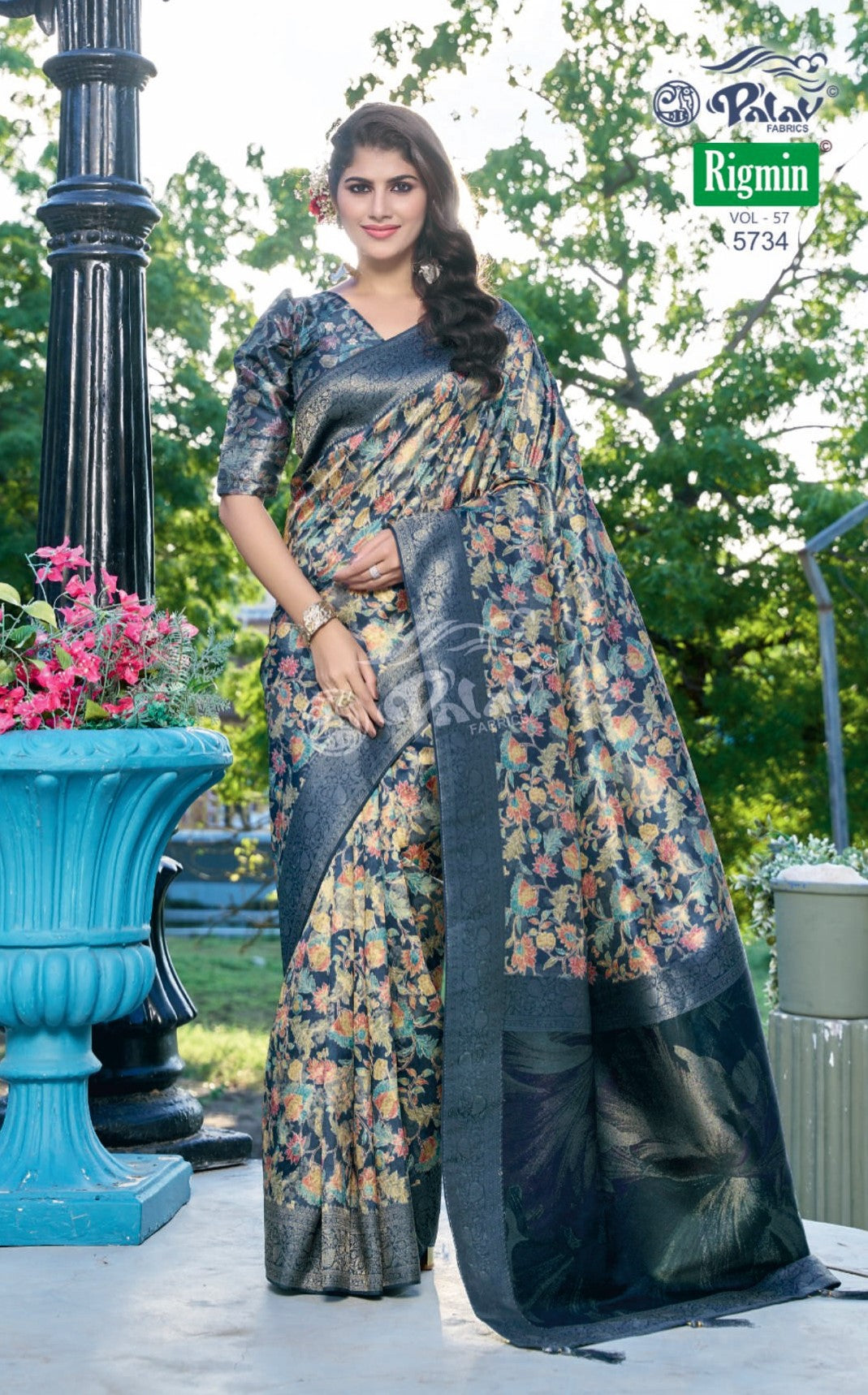 Palav Fabrics Rigmin Vol-57 Silk Digital Fancy Print Saree Set – 12 Pcs -M.R. Saree Emporium