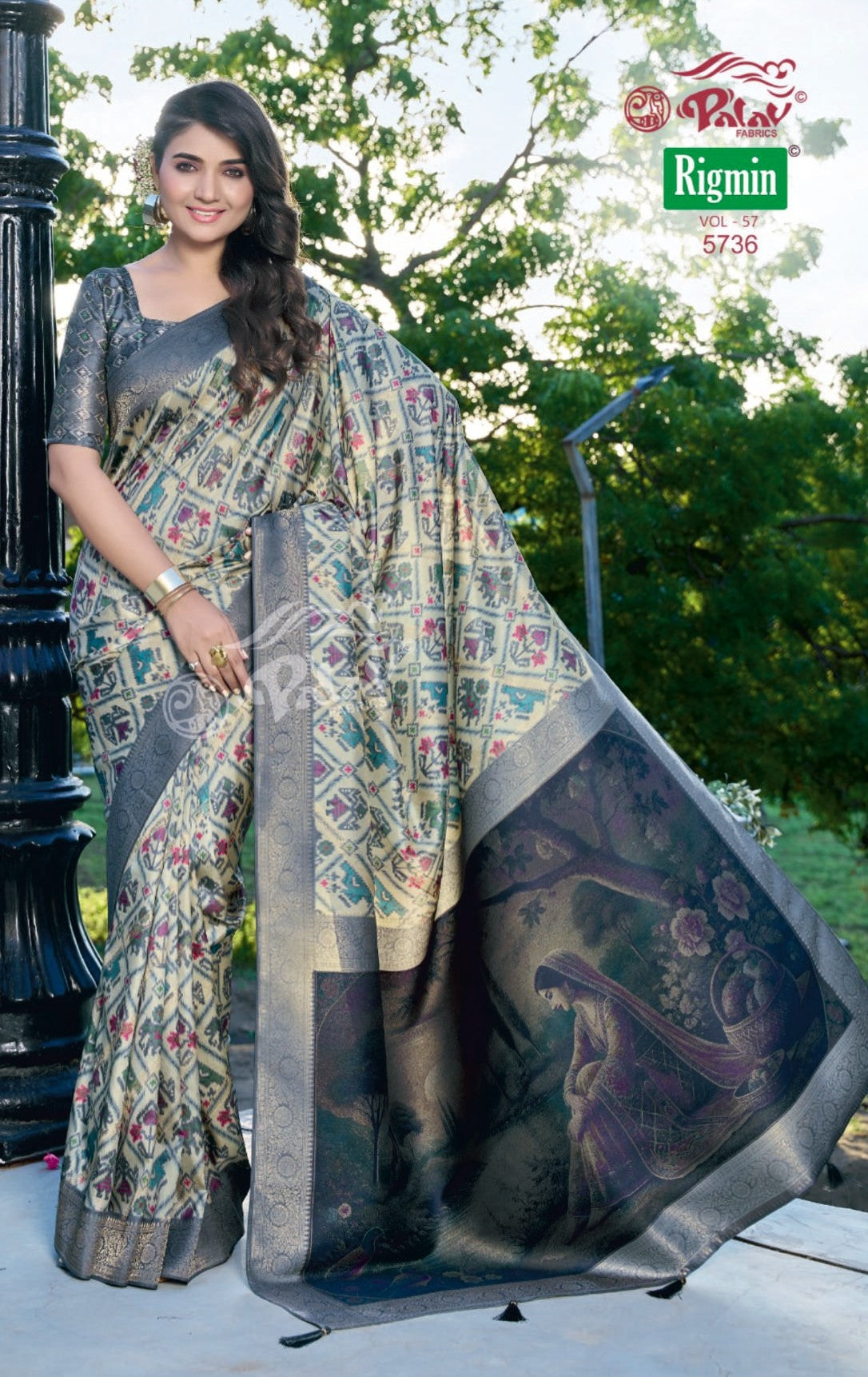 Palav Fabrics Rigmin Vol-57 Silk Digital Fancy Print Saree Set – 12 Pcs -M.R. Saree Emporium