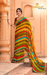 Krishnaleela Panghat-4 Georgette Printed Saree - 8 PCS Set