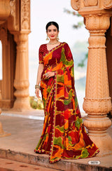 Krishnaleela Panghat-4 Georgette Printed Saree - 8 PCS Set
