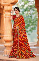 Krishnaleela Panghat-4 Georgette Printed Saree - 8 PCS Set