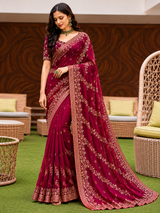 Exclusive Embroidery Border Saree Set Of 4 Colors – Heavy Work Designer Saree-M.R. Saree Emporium