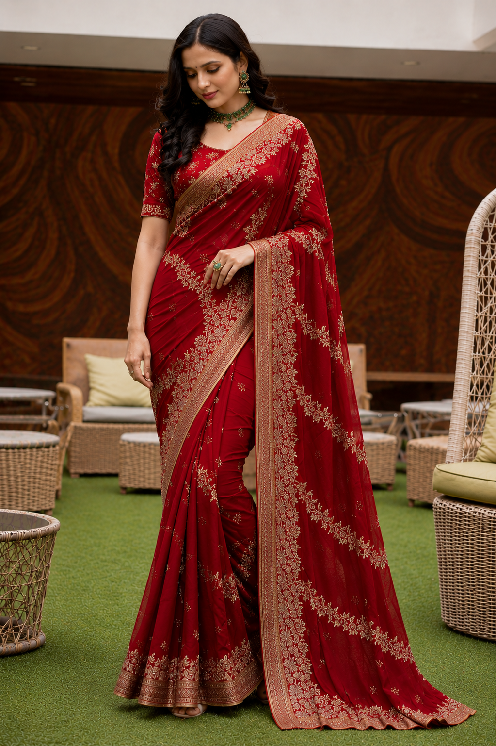 Exclusive Embroidery Border Saree Set Of 4 Colors – Heavy Work Designer Saree-M.R. Saree Emporium