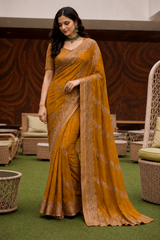 Exclusive Embroidery Border Saree Set Of 4 Colors – Heavy Work Designer Saree-M.R. Saree Emporium