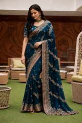 Exclusive Embroidery Border Saree Set Of 4 Colors – Heavy Work Designer Saree-M.R. Saree Emporium