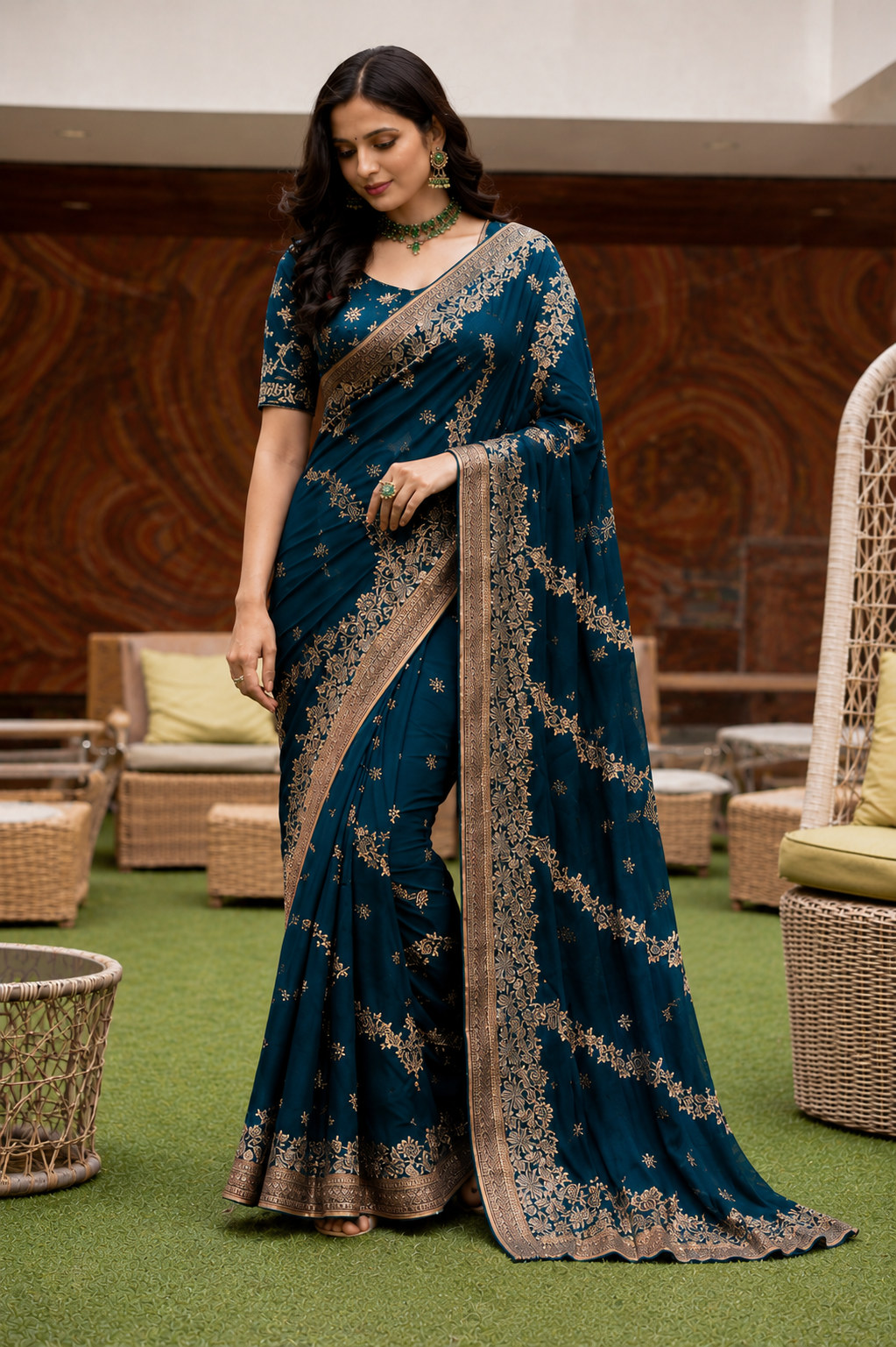 Exclusive Embroidery Border Saree Set Of 4 Colors – Heavy Work Designer Saree-M.R. Saree Emporium