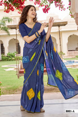 Parvana Saree Vol 08 - Fancy Swarovski Work Saree 6 Pcs Set