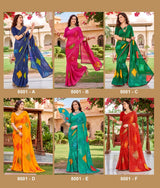 Parvana Saree Vol 08 - Fancy Swarovski Work Saree 6 Pcs Set