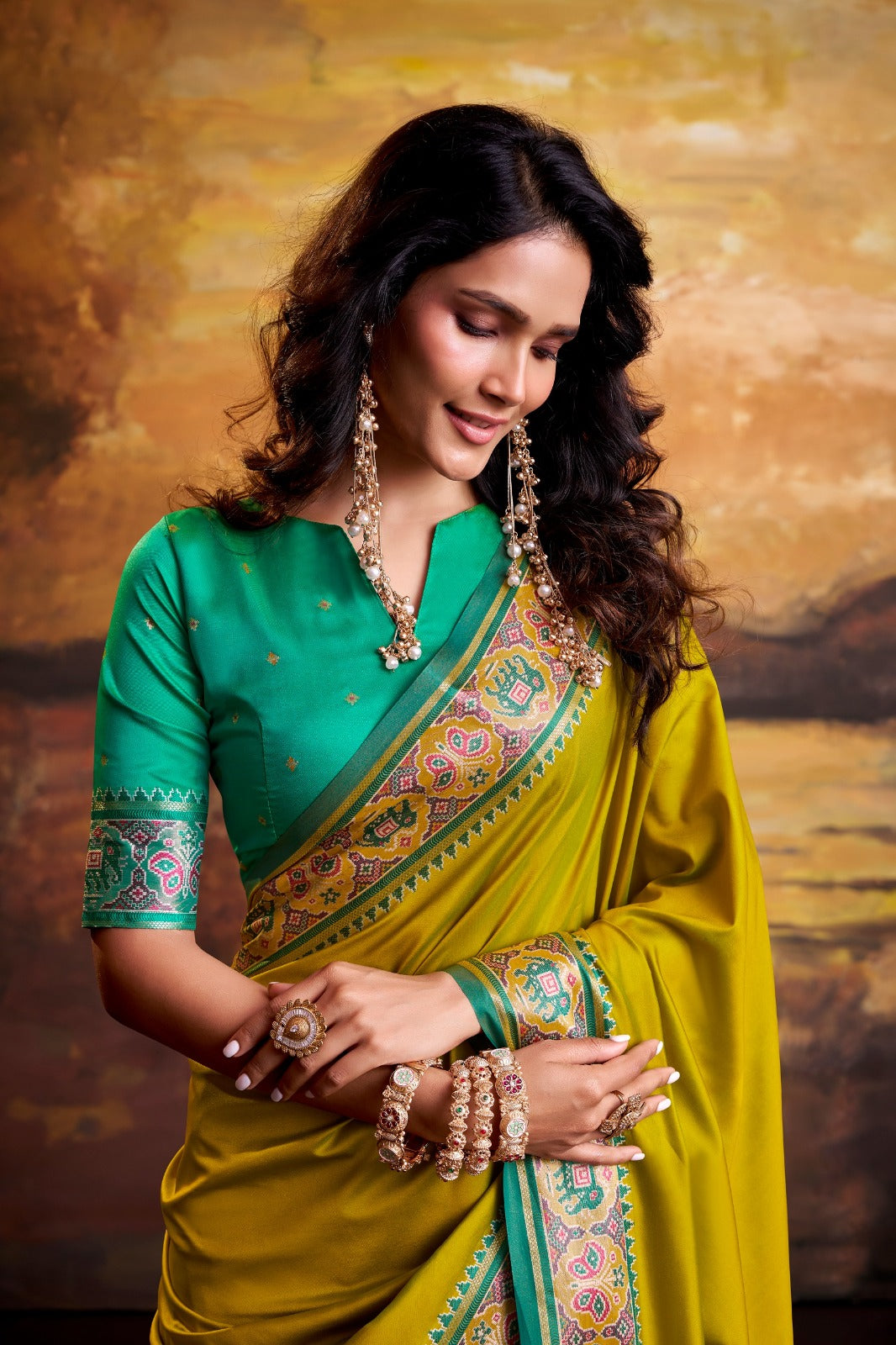 Patola Silk Designer Saree with Woven Border - Single Piece