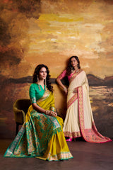 RajPath Fabrics Vrindavan Silk Vol-02 Patola Silk Saree - 6 Pcs Set