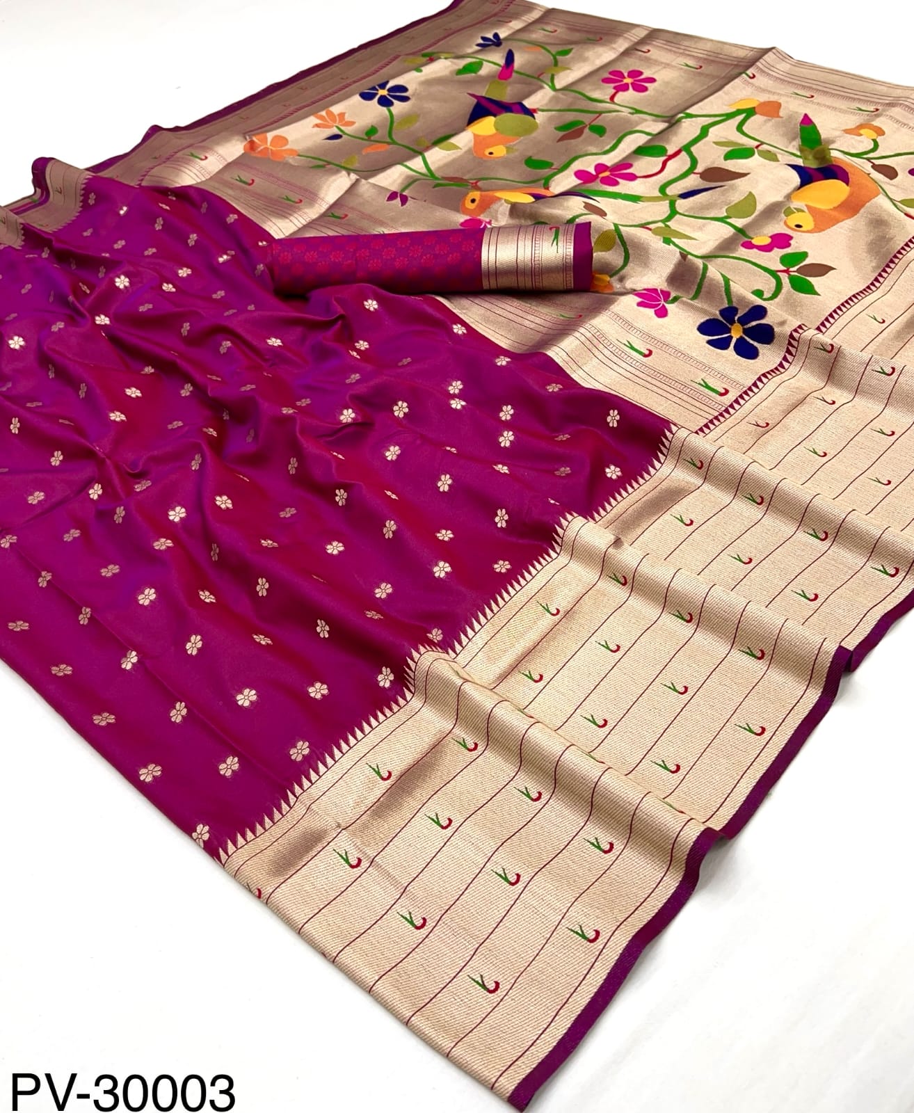 RajPath Fabrics Pavitra Paithani Pure Paithani Silk Saree - Zari Weaving