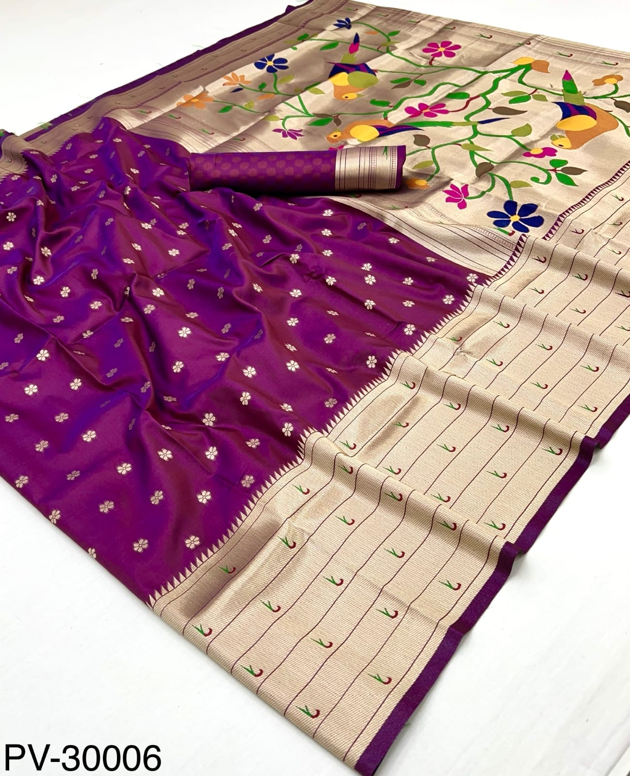 RajPath Fabrics Pavitra Paithani Pure Paithani Silk Saree - Zari Weaving