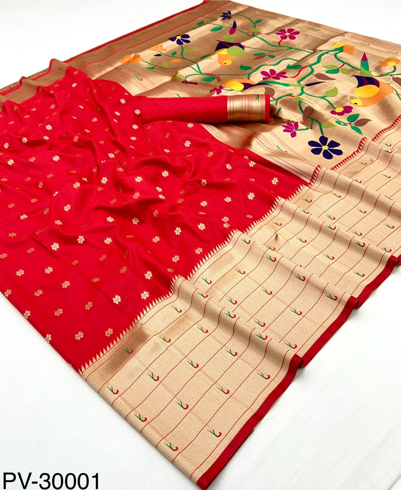 RajPath Fabrics Pavitra Paithani Pure Paithani Silk Saree - Zari Weaving