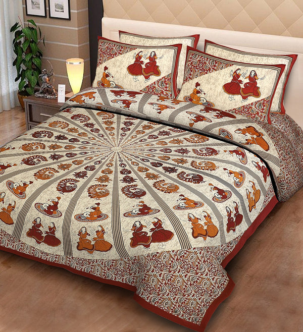 Pink City Double Bed Bedsheet-7