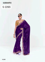 Kimora Deevangi Vol-33 Premium Pure Fancy Tissue Saree with Designer Contrast Handwork Blouse