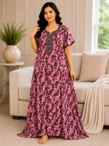 Premium Soft Cotton Printed Nighty - 5 Pcs Set