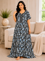Premium Soft Cotton Printed Nighty - 5 Pcs Set