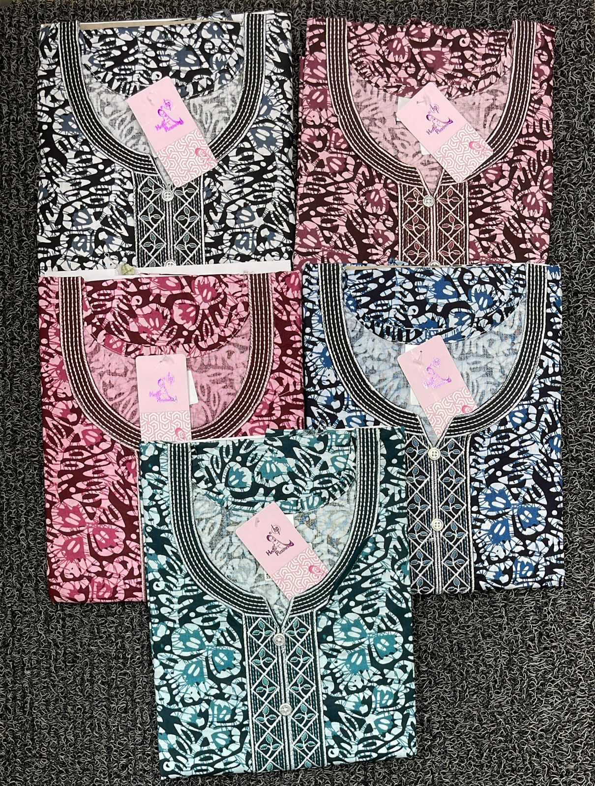 Premium Soft Cotton Printed Nighty - 5 Pcs Set
