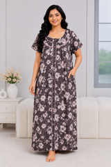 Soft Rayon Printed Nighty – 2 Pcs Set