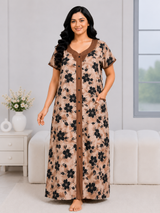Soft Rayon Printed Nighty – 2 Pcs Set
