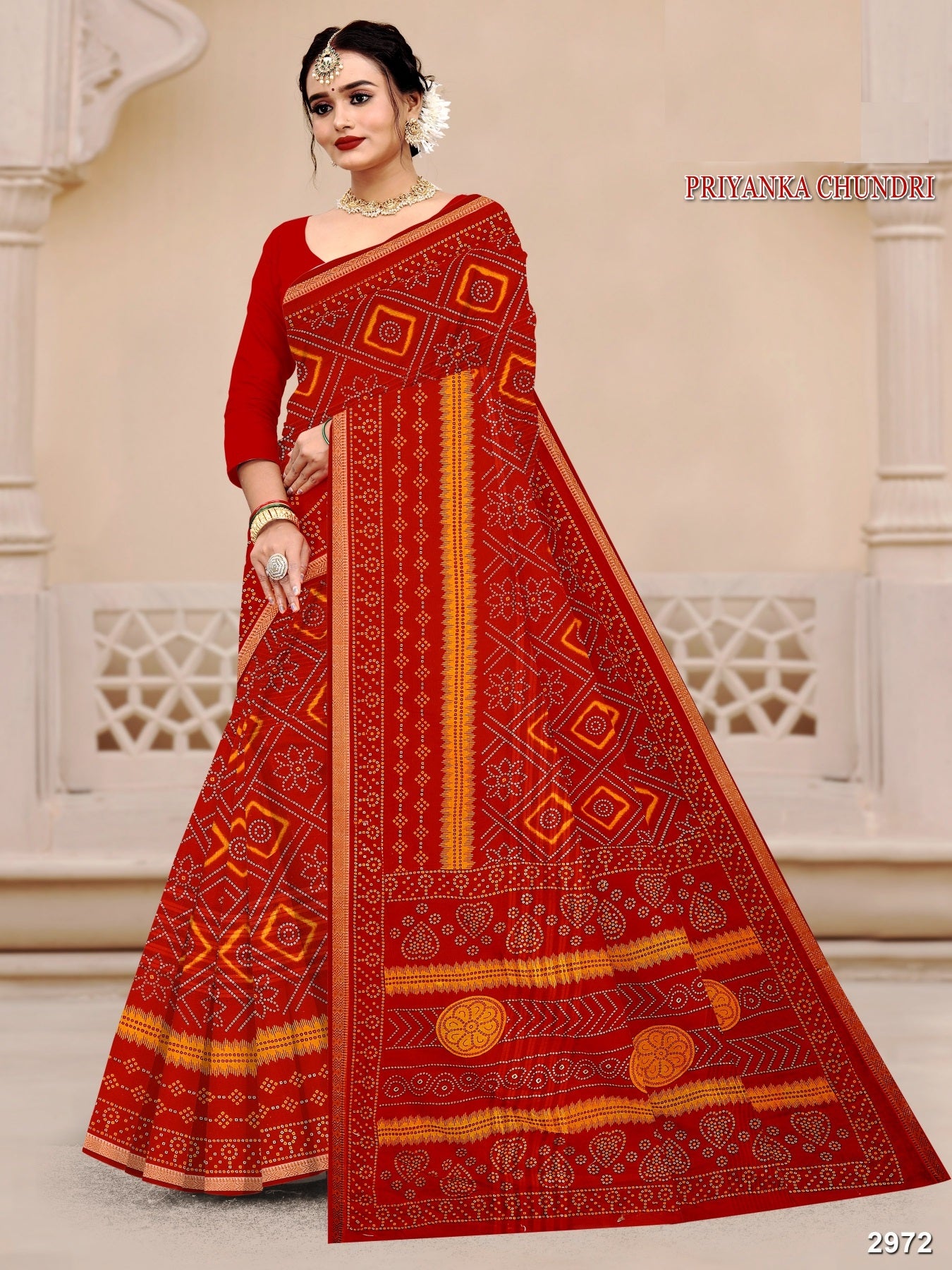 Priyanka Chundri Fancy Cotton Printed Saree – 10 Pcs Set M.R. Saree Emporium