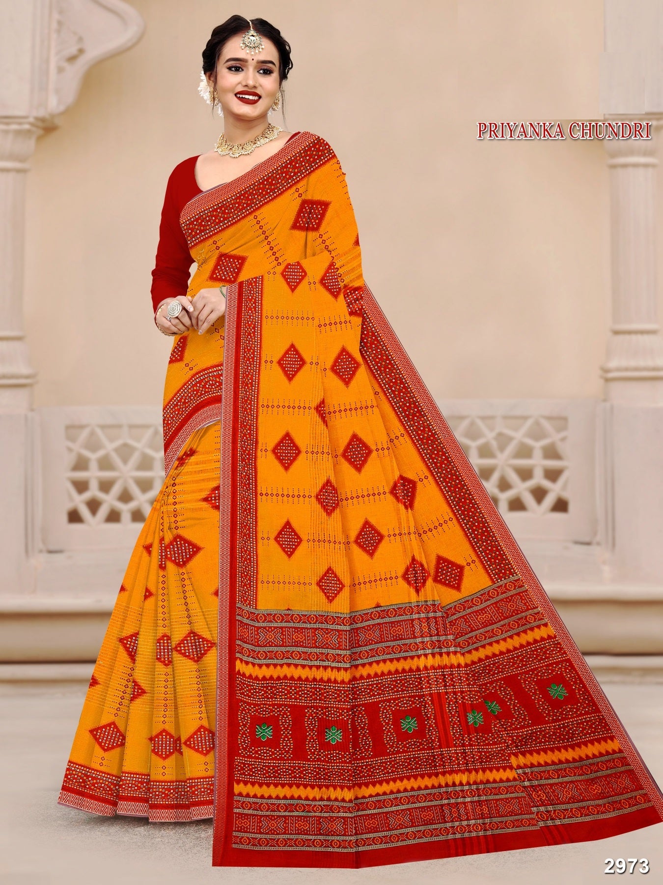 Priyanka Chundri Fancy Cotton Printed Saree – 10 Pcs Set M.R. Saree Emporium