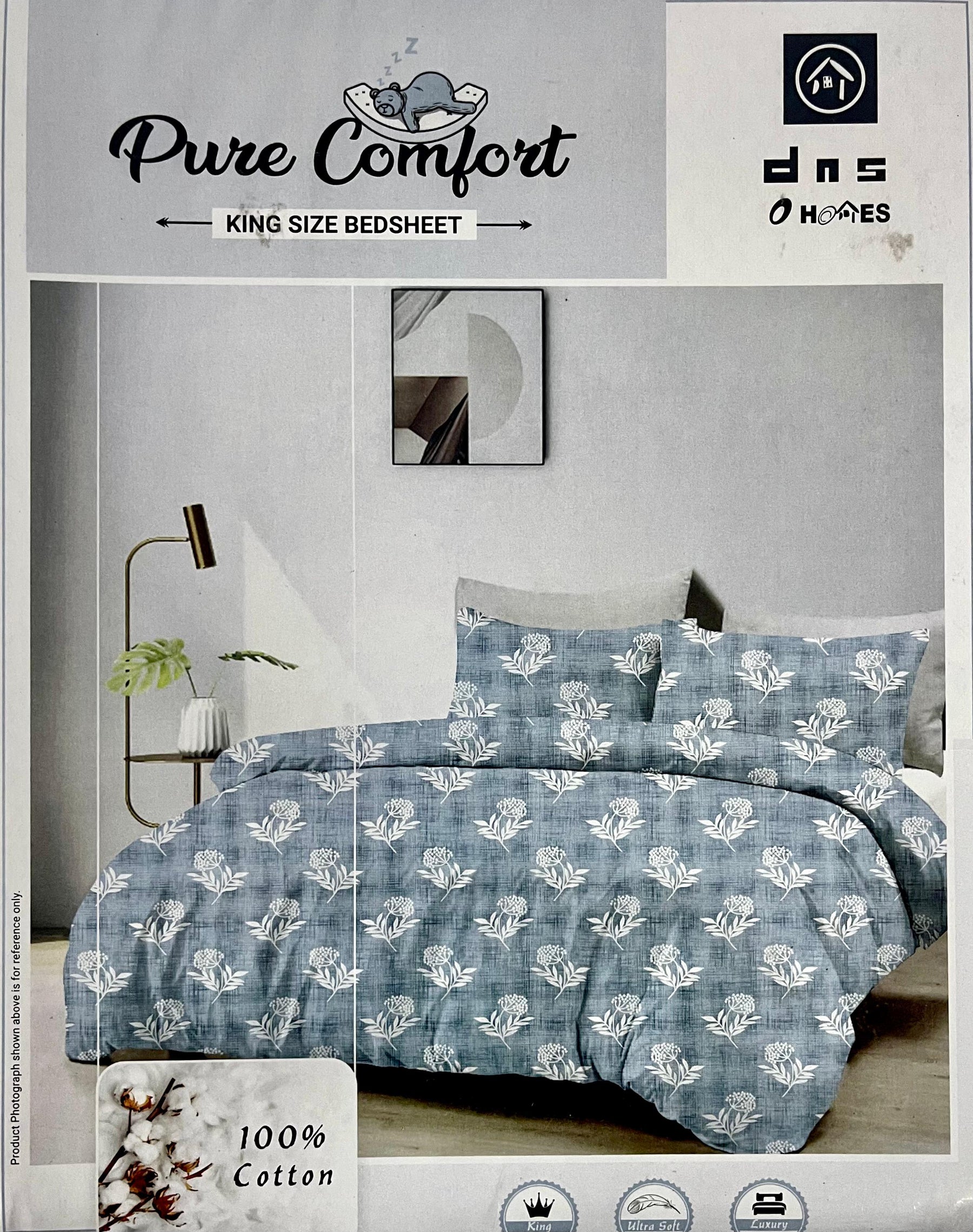 Pure Comfort King 100% Cotton Fancy Print Bedsheet with 2 Pillow Covers – M.R. Saree Emporium