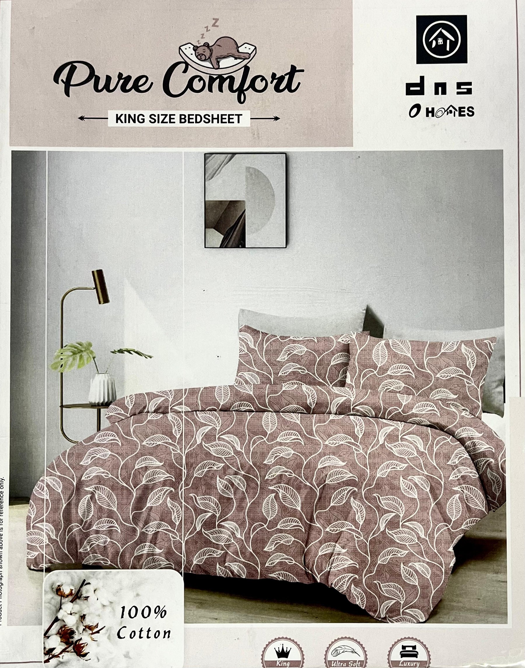 Pure Comfort King 100% Cotton Fancy Print Bedsheet with 2 Pillow Covers – M.R. Saree Emporium