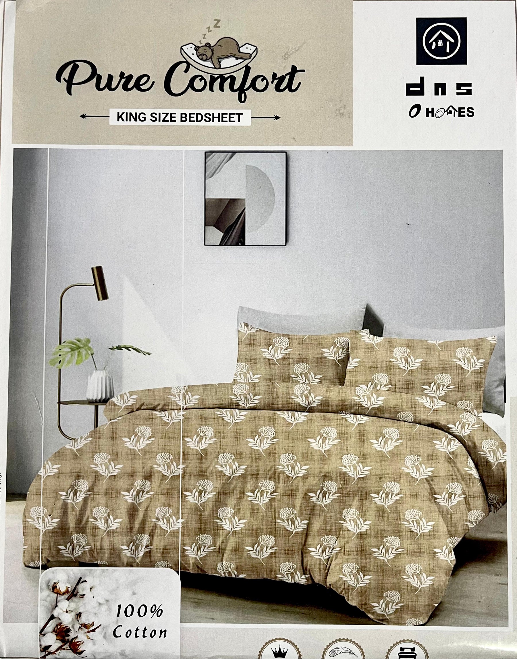 Pure Comfort King 100% Cotton Fancy Print Bedsheet with 2 Pillow Covers – M.R. Saree Emporium