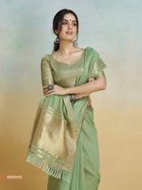 Women's Pure Handloom Khadi Silk Woven Border Saree