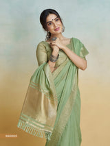 Women's Pure Handloom Khadi Silk Woven Border Saree