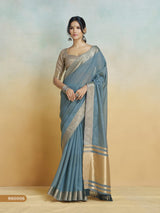 Women's Pure Handloom Khadi Silk Woven Border Saree
