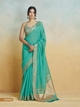 Women's Pure Handloom Khadi Silk Woven Border Saree
