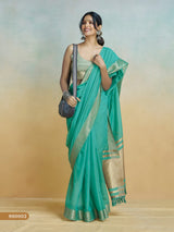 Women's Pure Handloom Khadi Silk Woven Border Saree