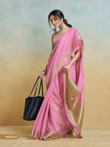 Women's Pure Handloom Khadi Silk Woven Border Saree