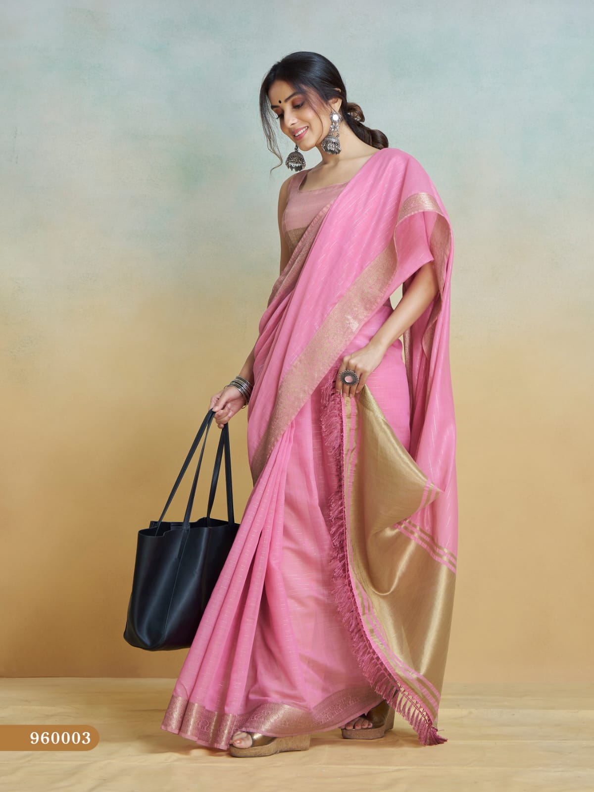 Women's Pure Handloom Khadi Silk Woven Border Saree