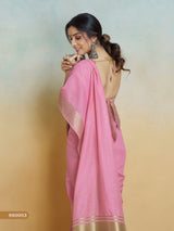 Women's Pure Handloom Khadi Silk Woven Border Saree