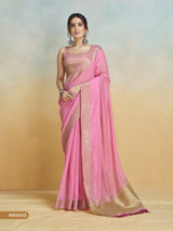 Women's Pure Handloom Khadi Silk Woven Border Saree
