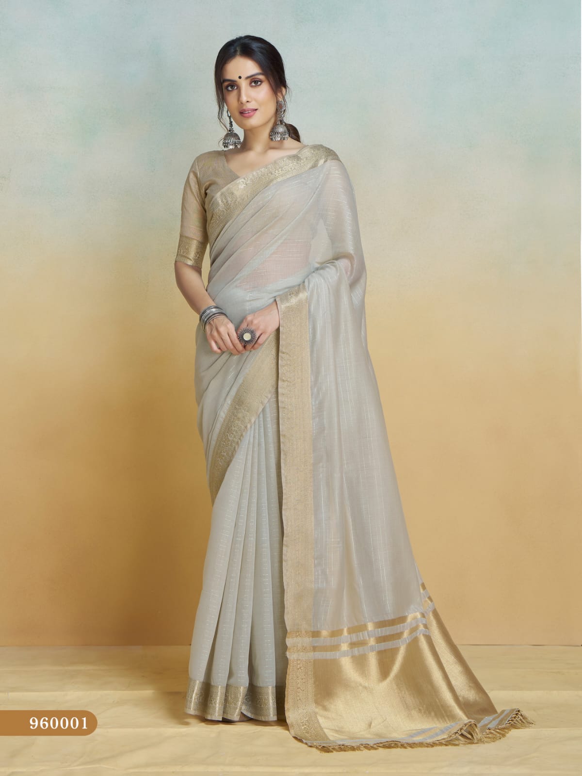 Women's Pure Handloom Khadi Silk Woven Border Saree