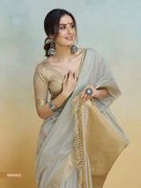 Women's Pure Handloom Khadi Silk Woven Border Saree